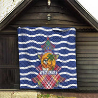 West Indies Christmas Quilt with Tropical Snowman Palm Tree Gingerbread and Plaid Design - Wonder Print Shop