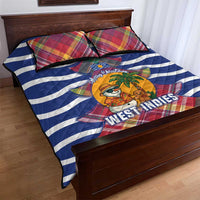 West Indies Christmas Quilt Bed Set with Tropical Snowman Palm Tree Gingerbread and Plaid Design - Wonder Print Shop