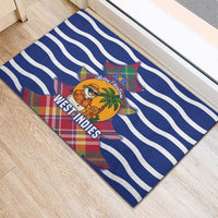 West Indies Christmas Rubber Doormat with Tropical Snowman Palm Tree Gingerbread and Plaid Design - Wonder Print Shop