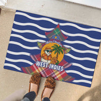 West Indies Christmas Rubber Doormat with Tropical Snowman Palm Tree Gingerbread and Plaid Design - Wonder Print Shop