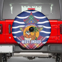 West Indies Christmas Spare Tire Cover with Tropical Snowman Palm Tree Gingerbread and Plaid Design - Wonder Print Shop