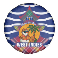 West Indies Christmas Spare Tire Cover with Tropical Snowman Palm Tree Gingerbread and Plaid Design - Wonder Print Shop