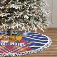 West Indies Christmas Tree Skirt with Tropical Snowman Palm Tree Gingerbread and Plaid Design - Wonder Print Shop