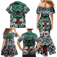 Infernal Trio Family Matching Mermaid Dress and Hawaiian Shirt Skull, Viper, and Sinister Snake - Wonder Print Shop