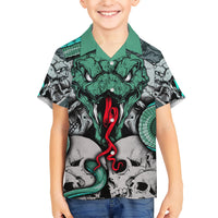 Infernal Trio Kid Hawaiian Shirt Skull, Viper, and Sinister Snake - Wonder Print Shop