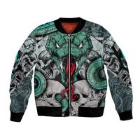 Infernal Trio Sleeve Zip Bomber Jacket Skull, Viper, and Sinister Snake - Wonder Print Shop