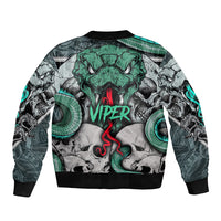 Infernal Trio Sleeve Zip Bomber Jacket Skull, Viper, and Sinister Snake - Wonder Print Shop