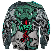 Infernal Trio Sweatshirt Skull, Viper, and Sinister Snake - Wonder Print Shop