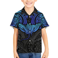 Polynesian Ray Pattern Kid Hawaiian Shirt - Wonder Print Shop