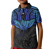 Polynesian Ray Pattern Kid Polo Shirt - Wonder Print Shop