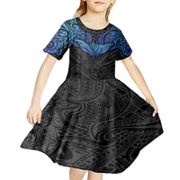 Polynesian Ray Pattern Kid Short Sleeve Dress - Wonder Print Shop