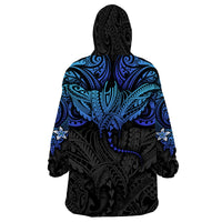 Polynesian Ray Pattern Wearable Blanket Hoodie - Wonder Print Shop