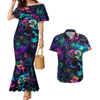 This Beauty Is a Beast Couples Matching Mermaid Dress and Hawaiian Shirt - Wonder Print Shop