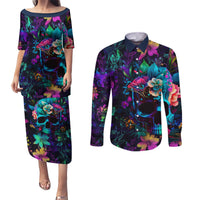 This Beauty Is a Beast Couples Matching Puletasi Dress and Long Sleeve Button Shirts - Wonder Print Shop