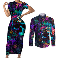 This Beauty Is a Beast Couples Matching Short Sleeve Bodycon Dress and Long Sleeve Button Shirts - Wonder Print Shop