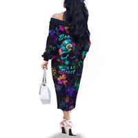 This Beauty Is a Beast Family Matching Off Shoulder Long Sleeve Dress and Hawaiian Shirt - Wonder Print Shop
