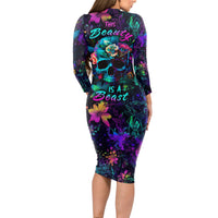 This Beauty Is a Beast Long Sleeve Bodycon Dress - Wonder Print Shop