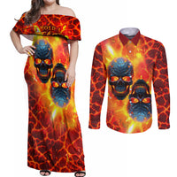 I Hold a Beast an Angel and a Madman In Me Couples Matching Off Shoulder Maxi Dress and Long Sleeve Button Shirts - Wonder Print Shop