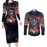 If This Flag Offends You I'll Help You Pack Couples Matching Long Sleeve Bodycon Dress and Long Sleeve Button Shirts - Wonder Print Shop