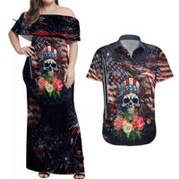 If This Flag Offends You I'll Help You Pack Couples Matching Off Shoulder Maxi Dress and Hawaiian Shirt - Wonder Print Shop