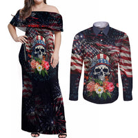 If This Flag Offends You I'll Help You Pack Couples Matching Off Shoulder Maxi Dress and Long Sleeve Button Shirts - Wonder Print Shop
