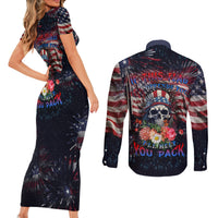 If This Flag Offends You I'll Help You Pack Couples Matching Short Sleeve Bodycon Dress and Long Sleeve Button Shirts - Wonder Print Shop