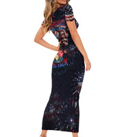 If This Flag Offends You I'll Help You Pack Family Matching Short Sleeve Bodycon Dress and Hawaiian Shirt - Wonder Print Shop