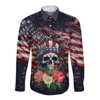If This Flag Offends You I'll Help You Pack Long Sleeve Button Shirt - Wonder Print Shop