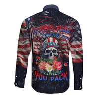 If This Flag Offends You I'll Help You Pack Long Sleeve Button Shirt - Wonder Print Shop
