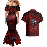 Time To Unleash A Little Hell!! Couples Matching Mermaid Dress and Hawaiian Shirt - Wonder Print Shop