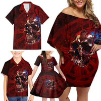 Time To Unleash A Little Hell!! Family Matching Off Shoulder Short Dress and Hawaiian Shirt - Wonder Print Shop
