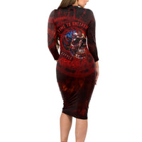 Time To Unleash A Little Hell!! Long Sleeve Bodycon Dress - Wonder Print Shop