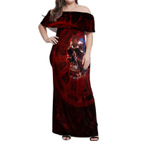 Time To Unleash A Little Hell!! Off Shoulder Maxi Dress - Wonder Print Shop