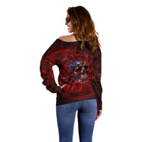 Time To Unleash A Little Hell!! Off Shoulder Sweater - Wonder Print Shop