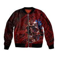 Time To Unleash A Little Hell!! Sleeve Zip Bomber Jacket - Wonder Print Shop
