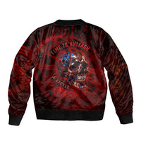 Time To Unleash A Little Hell!! Sleeve Zip Bomber Jacket - Wonder Print Shop
