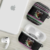 Christmas Dachshund Angel Dog AirPods Case Pink Green Tree Feather Pattern Design - Wonder Print Shop