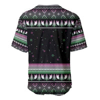 Christmas Dachshund Angel Dog Baseball Jersey Pink Green Tree Feather Pattern Design - Wonder Print Shop