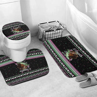 Christmas Dachshund Angel Dog Bathroom Set Pink Green Tree Feather Pattern Design - Wonder Print Shop