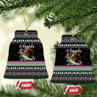 Christmas Dachshund Angel Dog Ceramic Ornament Pink Green Tree Feather Pattern Design - Wonder Print Shop