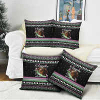 Christmas Dachshund Angel Dog Pillow Cover Pink Green Tree Feather Pattern Design - Wonder Print Shop