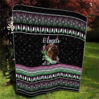 Christmas Dachshund Angel Dog Quilt Pink Green Tree Feather Pattern Design - Wonder Print Shop