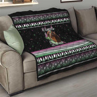 Christmas Dachshund Angel Dog Quilt Pink Green Tree Feather Pattern Design - Wonder Print Shop