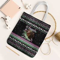 Christmas Dachshund Angel Dog Tote Bag Pink Green Tree Feather Pattern Design - Wonder Print Shop
