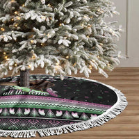 Christmas Dachshund Angel Dog Tree Skirt Pink Green Tree Feather Pattern Design - Wonder Print Shop
