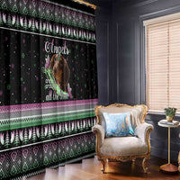 Christmas Dachshund Angel Dog Window Curtain Pink Green Tree Feather Pattern Design - Wonder Print Shop
