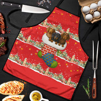 Funny Dachshund Dog Light Up Christmas Apron Snowy Village Red Holiday Design - Wonder Print Shop