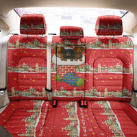 Funny Dachshund Dog Light Up Christmas Back Car Seat Cover Snowy Village Red Holiday Design - Wonder Print Shop