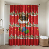 Funny Dachshund Dog Light Up Christmas Bathroom Set Snowy Village Red Holiday Design - Wonder Print Shop