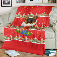 Funny Dachshund Dog Light Up Christmas Blanket Snowy Village Red Holiday Design - Wonder Print Shop